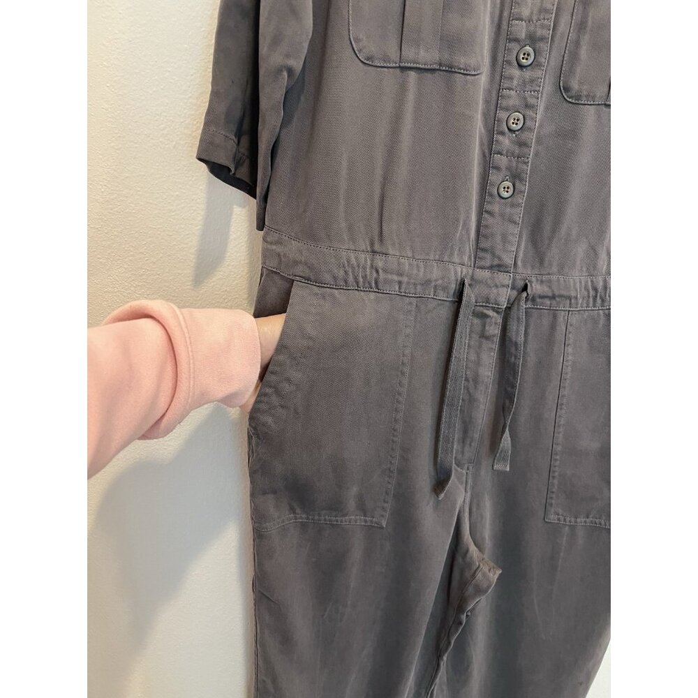 Sundance Women’s All Roads Jumpsuit Size P Small Gray 3/4 Sleeves Pockets - Picture 15 of 16